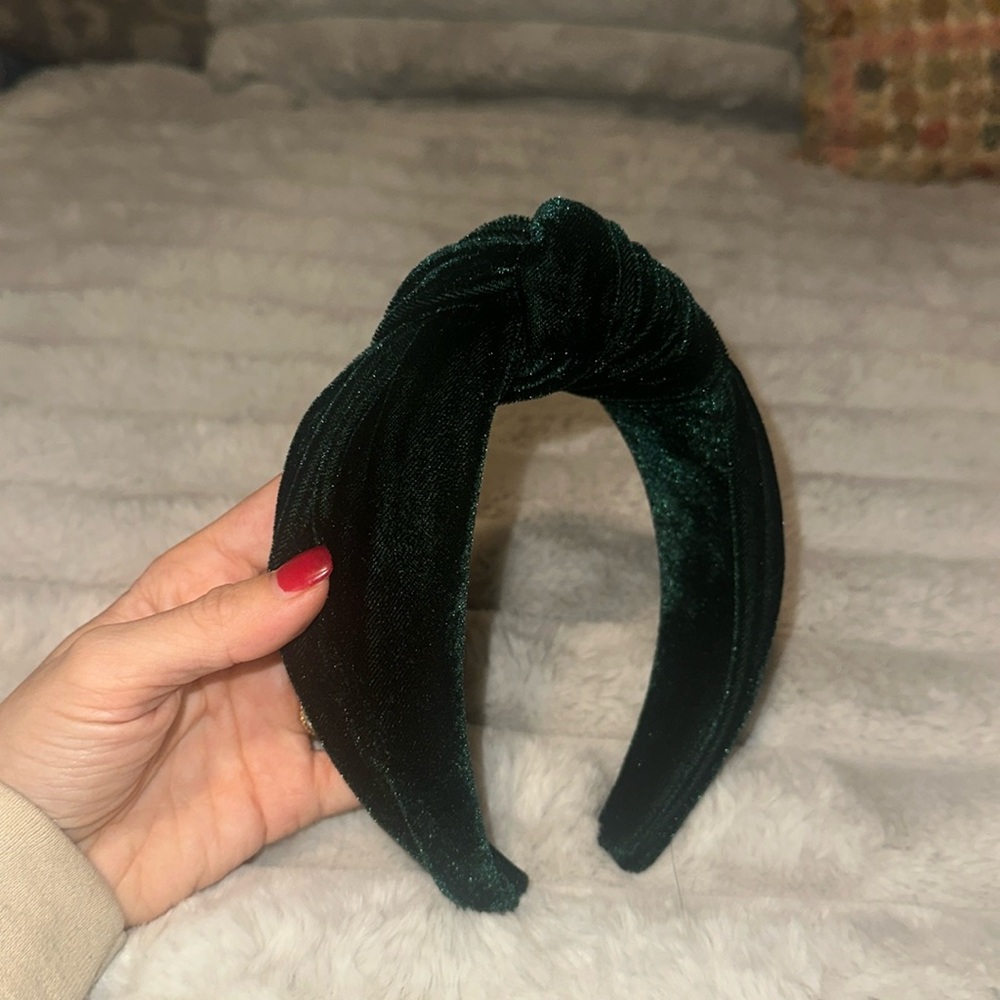 Dark green velvet headband